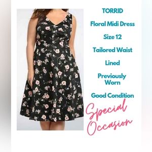 TORRID: Black & Pink/Coral Dress